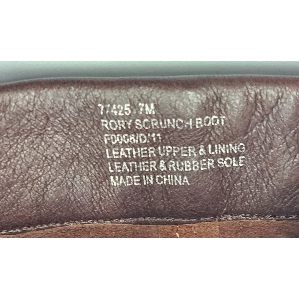 Frye Women's Brown Leather Rory Scrunch Knee-High Heeled Boots Size 7 3242 - Picture 8 of 16